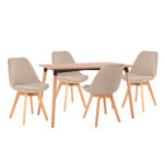 ΣΕΤ ΤΡΑΠΕΖΑΡΙΑΣ 5ΤΜΧ FB921180 MDF TOP ΣΕ ΦΥΣΙΚΟ--ΥΦΑΣΜΑ ΜΠΕΖ