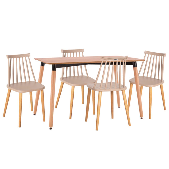 ΣΕΤ ΤΡΑΠΕΖΑΡΙΑΣ 5ΤΜΧ FB921181 MDF TOP ΣΕ ΦΥΣΙΚΟ-ΣΚΕΛΕΤΟΣ ΣΕ ΦΥΣΙΚΟ - Image 1