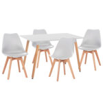 ΣΕΤ ΤΡΑΠΕΖΑΡΙΑΣ 5ΤΜΧ FB921184 MDF TOP ΣΕ ΛΕΥΚΟ--ΠΟΔΙΑ ΟΞΙΑΣ
