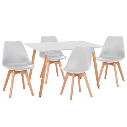 ΣΕΤ ΤΡΑΠΕΖΑΡΙΑΣ 5ΤΜΧ FB921184 MDF TOP ΣΕ ΛΕΥΚΟ--ΠΟΔΙΑ ΟΞΙΑΣ