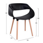 ΣΕΤ ΤΡΑΠΕΖΑΡΙΑΣ 5ΤΜΧ FB921187 MDF TOP & ΠΟΛΥΠΡΟΠΥΛΕΝΙΟ ΣΕ ΜΑΥΡΟ ΧΡΩΜΑ - Image 3