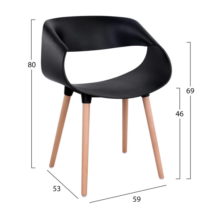 ΣΕΤ ΤΡΑΠΕΖΑΡΙΑΣ 5ΤΜΧ FB921187 MDF TOP & ΠΟΛΥΠΡΟΠΥΛΕΝΙΟ ΣΕ ΜΑΥΡΟ ΧΡΩΜΑ - Image 3