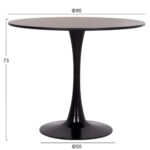 ΣΕΤ ΤΡΑΠΕΖΑΡΙΑΣ 5ΤΜΧ FB921191 MDF TOP-ΜΕΤΑΛΛΙΚΑ ΠΟΔΙΑ-ΒΕΛΟΥΔΟ--ΜΑΥΡΟ - Image 2