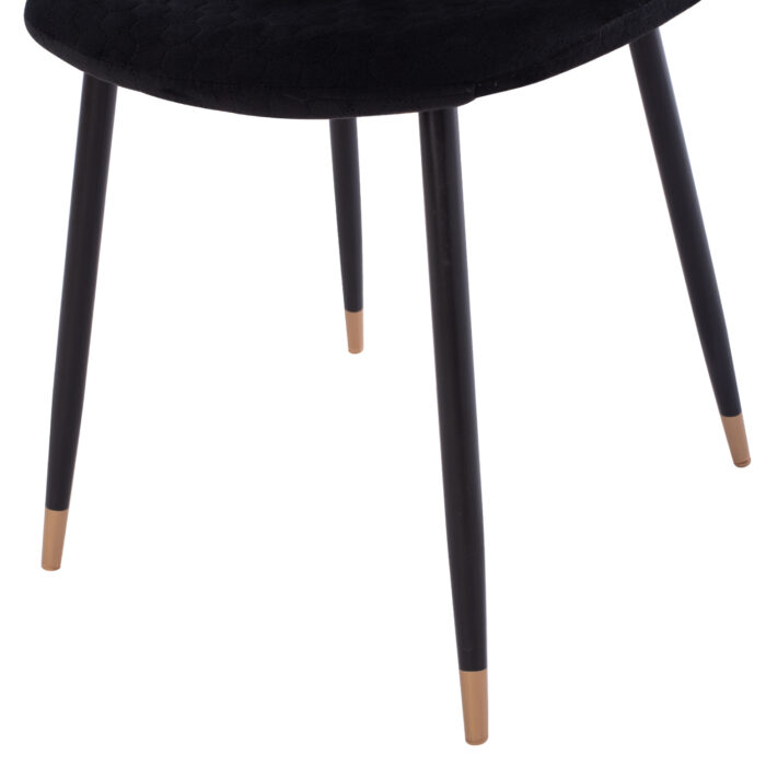 ΣΕΤ ΤΡΑΠΕΖΑΡΙΑΣ 5ΤΜΧ FB921191 MDF TOP-ΜΕΤΑΛΛΙΚΑ ΠΟΔΙΑ-ΒΕΛΟΥΔΟ--ΜΑΥΡΟ - Image 5