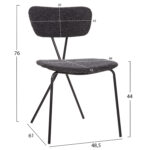 ΣΕΤ ΤΡΑΠΕΖΑΡΙΑΣ 5ΤΜΧ FB921200 MDF TOP & ΜΕΤΑΛΛΟ ΜΑΥΡΟ-ΣΚΟΥΡΟ ΓΚΡΙ ΥΦΑΣΜΑ - Image 3