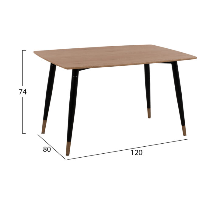 ΣΕΤ ΤΡΑΠΕΖΑΡΙΑΣ 5ΤΜΧ FB921201 MDF TOP-ΒΕΛΟΥΔΟ ΣΑΠΙΟ ΜΗΛΟ & ΜΕΤΑΛΛΟ ΜΑΥΡΟ - Image 2