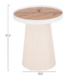 ΤΡΑΠΕΖΑΚΙ ΒΟΗΘΗΤΙΚΟ FB918023.02 MDF TOP ΦΥΣΙΚΟ ΞΥΛΟΥ-ΒΑΣΗ ΛΕΥΚΗ Φ45x51,5Υεκ. - Image 2