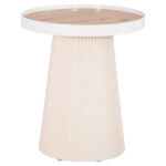 ΤΡΑΠΕΖΑΚΙ ΒΟΗΘΗΤΙΚΟ FB918023.02 MDF TOP ΦΥΣΙΚΟ ΞΥΛΟΥ-ΒΑΣΗ ΛΕΥΚΗ Φ45x51,5Υεκ. - Image 3