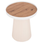 ΤΡΑΠΕΖΑΚΙ ΒΟΗΘΗΤΙΚΟ FB918023.02 MDF TOP ΦΥΣΙΚΟ ΞΥΛΟΥ-ΒΑΣΗ ΛΕΥΚΗ Φ45x51,5Υεκ. - Image 4