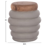 ΤΡΑΠΕΖΙ ΒΟΗΘΗΤΙΚΟ FB918172.03 FIBER CEMENT ΓΚΡΙ- ΞΥΛΟ TEAK TOP Φ45x46Υεκ. - Image 2