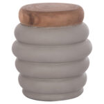 ΤΡΑΠΕΖΙ ΒΟΗΘΗΤΙΚΟ FB918172.03 FIBER CEMENT ΓΚΡΙ- ΞΥΛΟ TEAK TOP Φ45x46Υεκ.