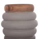 ΤΡΑΠΕΖΙ ΒΟΗΘΗΤΙΚΟ FB918172.03 FIBER CEMENT ΓΚΡΙ- ΞΥΛΟ TEAK TOP Φ45x46Υεκ. - Image 4