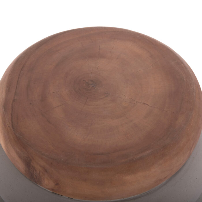 ΤΡΑΠΕΖΙ ΒΟΗΘΗΤΙΚΟ FB918172.03 FIBER CEMENT ΓΚΡΙ- ΞΥΛΟ TEAK TOP Φ45x46Υεκ. - Image 5