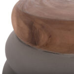 ΤΡΑΠΕΖΙ ΒΟΗΘΗΤΙΚΟ FB918172.03 FIBER CEMENT ΓΚΡΙ- ΞΥΛΟ TEAK TOP Φ45x46Υεκ. - Image 7