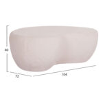 ΤΡΑΠΕΖΙ ΣΑΛΟΝΙΟΥ FB918151.02S FIBER CEMENT ΣΕ ΛΕΥΚΟ--104x72x40Υεκ. - Image 2