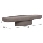 ΤΡΑΠΕΖΙ ΣΑΛΟΝΙΟΥ FB918153.03 FIBER CEMENT ΣΕ ΓΚΡΙ--151x66x30Υεκ. - Image 2