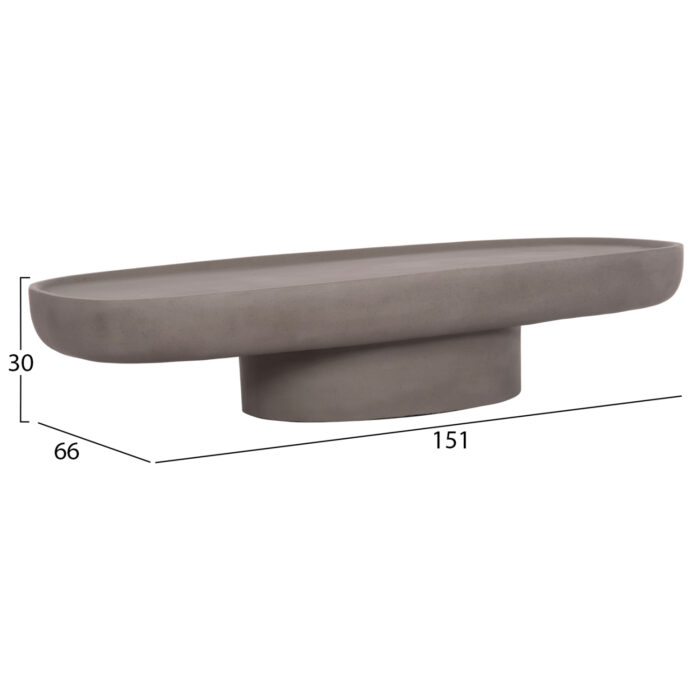 ΤΡΑΠΕΖΙ ΣΑΛΟΝΙΟΥ FB918153.03 FIBER CEMENT ΣΕ ΓΚΡΙ--151x66x30Υεκ. - Image 2