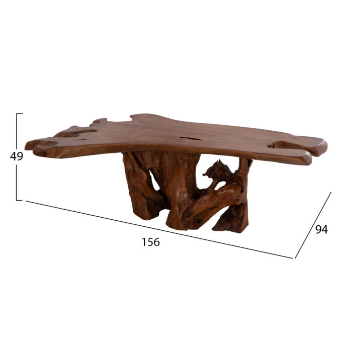 ΤΡΑΠΕΖΙ ΣΑΛΟΝΙΟΥ FB918303 ΞΥΛΟ TEAK--ΣΚΟΥΡΟ ΚΑΦΕ 156x94x49Υεκ. - Image 2
