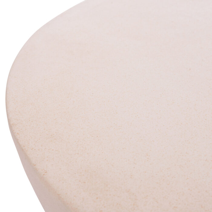 ΤΡΑΠΕΖΙ ΣΑΛΟΝΙΟΥ ΣΤΡΟΓΓΥΛΟ FB918162.02 FIBER CEMENT ΣΕ ΑΝΟΙΧΤΟ ΜΠΕΖ--Φ92x49Υεκ. - Image 5