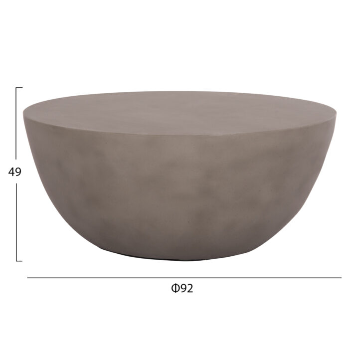 ΤΡΑΠΕΖΙ ΣΑΛΟΝΙΟΥ ΣΤΡΟΓΓΥΛΟ FB918162.03 FIBER CEMENT ΣΕ ΓΚΡΙ--Φ92x49Υεκ. - Image 2