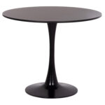 ΤΡΑΠΕΖΙ ΣΤΡΟΓΓΥΛO FB918141.02 MDF TOP-ΒΑΣΗ ΜΕΤΑΛΛΙΚΗ--ΜΑΥΡΟ Φ90x73Υεκ - Image 4