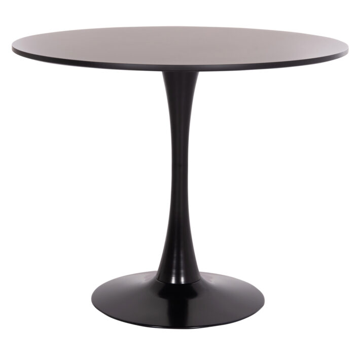 ΤΡΑΠΕΖΙ ΣΤΡΟΓΓΥΛO FB918141.02 MDF TOP-ΒΑΣΗ ΜΕΤΑΛΛΙΚΗ--ΜΑΥΡΟ Φ90x73Υεκ - Image 8