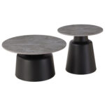 ΤΡΑΠΕΖΙΑ ΣΑΛΟΝΙΟΥ FB918263.03 ΚΕΡΑΜΙΚΑ TOP ΟΨΗ ΓΚΡΙ ΜΑΡΜΑΡΟΥ Φ50εκ & Φ70εκ