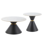 ΤΡΑΠΕΖΙΑ ΣΑΛΟΝΙΟΥ FB918267.01 ΚΕΡΑΜΙΚΑ TOP ΟΨΗ ΛΕΥΚΟ ΜΑΡΜΑΡΟ Φ60εκ & Φ80εκ