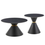 ΤΡΑΠΕΖΙΑ ΣΑΛΟΝΙΟΥ FB918267.02 ΚΕΡΑΜΙΚΑ TOP ΟΨΗ ΜΑΥΡΟ ΜΑΡΜΑΡΟ Φ60εκ & Φ80εκ