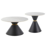 ΤΡΑΠΕΖΙΑ ΣΑΛΟΝΙΟΥ FB918267.03 ΚΕΡΑΜΙΚΑ TOP ΟΨΗ ΓΚΡΙ ΜΑΡΜΑΡΟ Φ60εκ & Φ80εκ