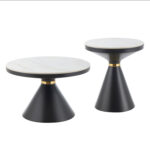 ΤΡΑΠΕΖΙΑ ΣΑΛΟΝΙΟΥ FB918268.01 ΚΕΡΑΜΙΚΑ TOP ΟΨΗ ΛΕΥΚΟ ΜΑΡΜΑΡΟ Φ50εκ & Φ70εκ