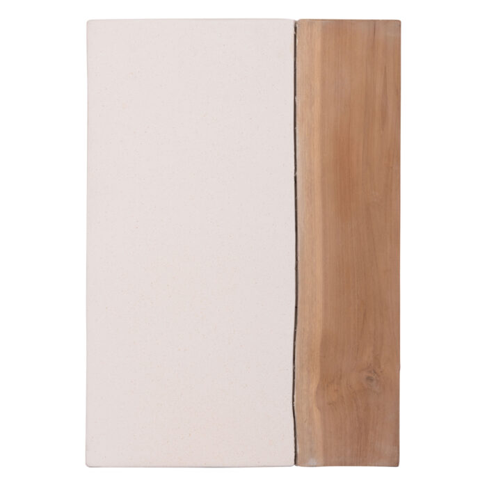 ΒΟΗΘΗΤΙΚΟ ΤΡΑΠΕΖΙ FB918163.02 FIBER CEMENT ΛΕΥΚΟ-ΞΥΛΟ TEAK 32.5x32.5x46Υεκ. - Image 3