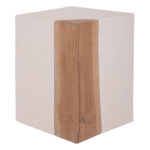 ΒΟΗΘΗΤΙΚΟ ΤΡΑΠΕΖΙ FB918163.02 FIBER CEMENT ΛΕΥΚΟ-ΞΥΛΟ TEAK 32.5x32.5x46Υεκ. - Image 6