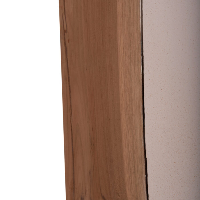 ΒΟΗΘΗΤΙΚΟ ΤΡΑΠΕΖΙ FB918163.02 FIBER CEMENT ΛΕΥΚΟ-ΞΥΛΟ TEAK 32.5x32.5x46Υεκ. - Image 9