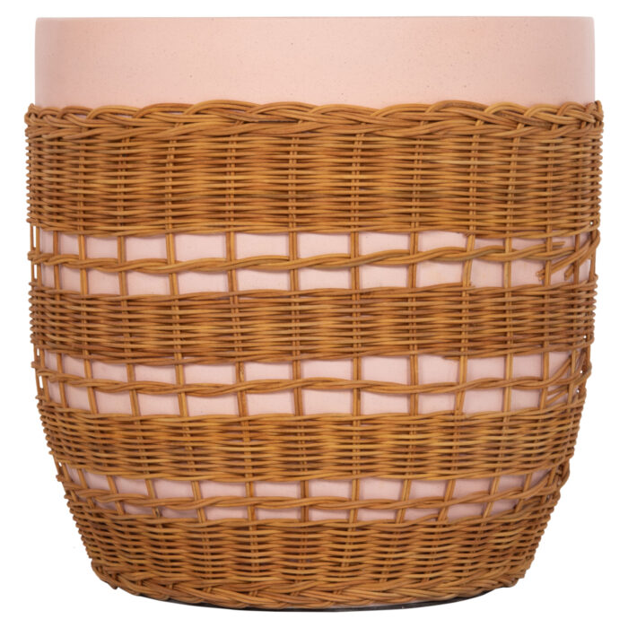 ΒΟΗΘΗΤΙΚΟ ΤΡΑΠΕΖΙ FB918166 FIBER CEMENT ΡΟΖ-RATTAN ΦΥΣΙΚΟ Φ44.5x45Υεκ. - Image 3