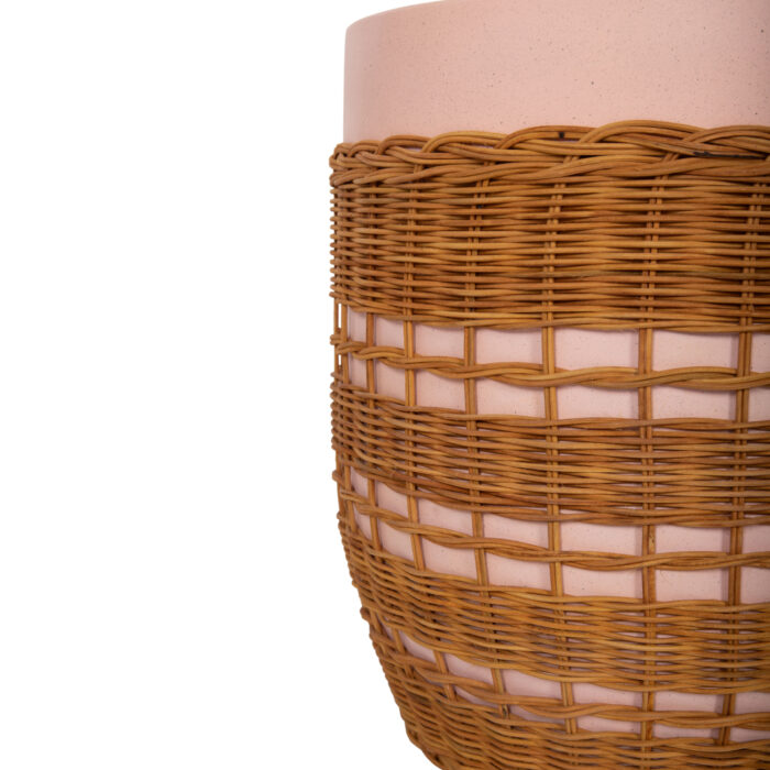 ΒΟΗΘΗΤΙΚΟ ΤΡΑΠΕΖΙ FB918166 FIBER CEMENT ΡΟΖ-RATTAN ΦΥΣΙΚΟ Φ44.5x45Υεκ. - Image 6