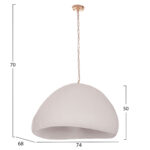 ΦΩΤΙΣΤΙΚΟ ΟΡΟΦΗΣ ΚΡΕΜΑΣΤΟ FB94703.02XL FIBER CEMENT ΛΕΥΚΟ 74x68x50-70Υεκ. - Image 2
