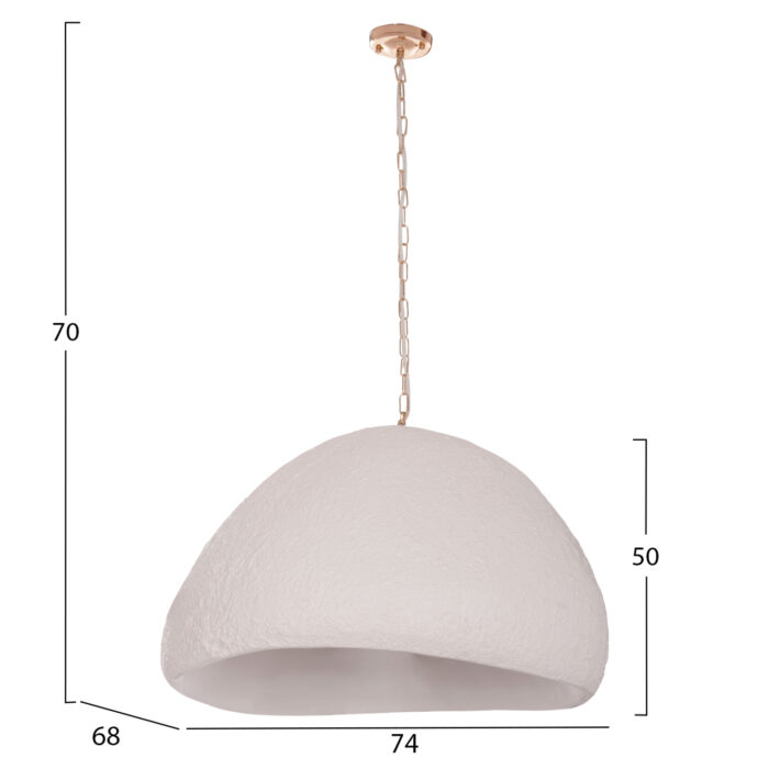ΦΩΤΙΣΤΙΚΟ ΟΡΟΦΗΣ ΚΡΕΜΑΣΤΟ FB94703.02XL FIBER CEMENT ΛΕΥΚΟ 74x68x50-70Υεκ. - Image 2