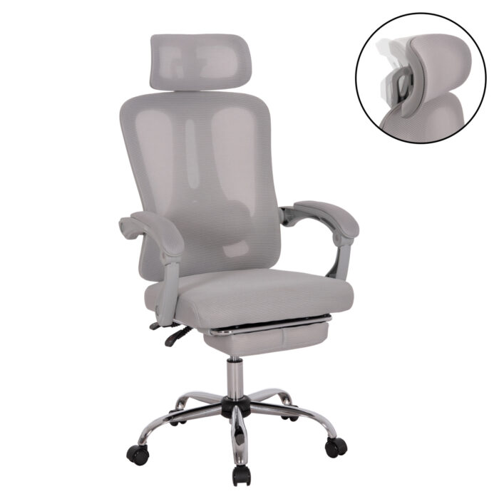 ΚΑΡΕΚΛΑ ΓΡΑΦΕΙΟΥ FB918258.02 ΓΚΡΙ MESH-ΓΚΡΙ ΣΚΕΛΕΤΟΣ NYLON 61x62x123Υ - Image 1