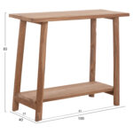 ΚΟΝΣΟΛΑ TALIBER FB918257 ΞΥΛΟ TEAK ΣΕ ΦΥΣΙΚΟ ΧΡΩΜΑ 100x40x85Υεκ. - Image 2