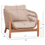 LOUNGE ΣΕΤ FB921214 ΤΡΑΠΕΖΙ & 2 ΠΟΛΥΘΡΟΝΕΣ--ΞΥΛΟ ΑΚΑΚΙΑΣ-ΑΛΟΥΜΙΝΙΟ-ΣΧΟΙΝΙ - Image 2