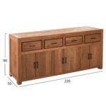 ΜΠΟΥΦΕΣ FB99802 ΑΝΑΚΥΚΛΩΜΕΝΟ ΞΥΛΟ TEAK ΣΕ ΦΥΣΙΚΟ 220x50x90Υεκ. - Image 2