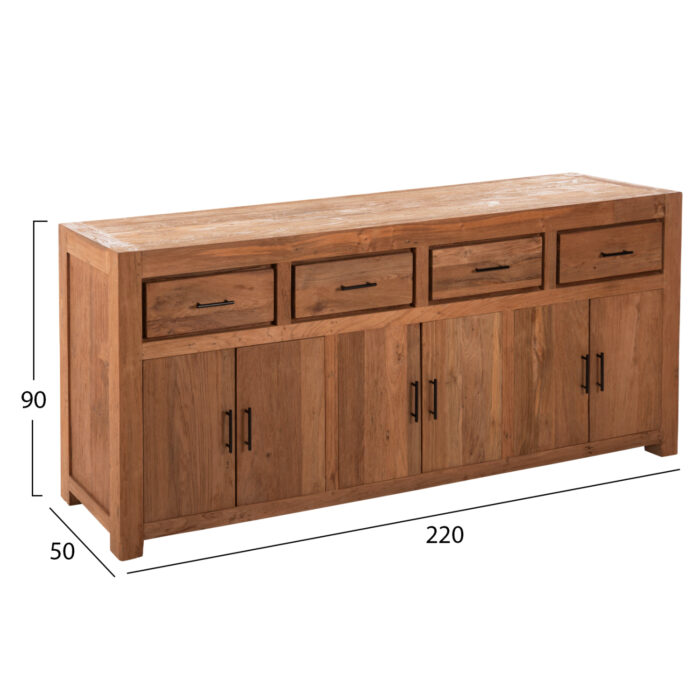 ΜΠΟΥΦΕΣ FB99802 ΑΝΑΚΥΚΛΩΜΕΝΟ ΞΥΛΟ TEAK ΣΕ ΦΥΣΙΚΟ 220x50x90Υεκ. - Image 2
