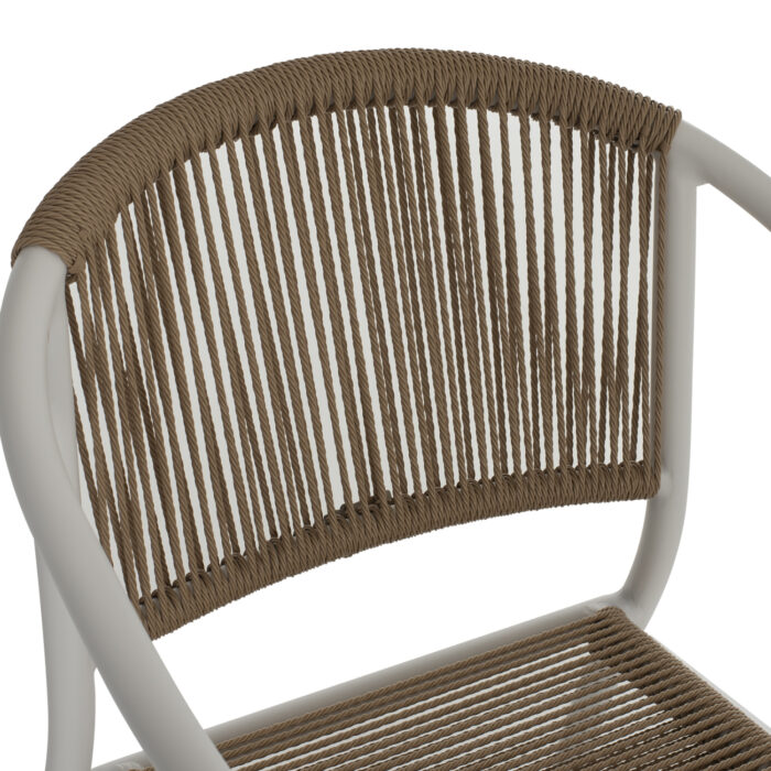ΠΟΛΥΘΡΟΝΑ ΑΛΟΥΜΙΝΙΟΥ ΛΕΥΚΟ ΜΕ PE RATTAN WICKER FB95856.01 57x63x80Yεκ. - Image 7