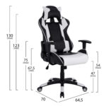 ΠΟΛΥΘΡΟΝΑ GAMING FB91072.04 ΜΑΥΡΗ ΛΕΥΚΗ 66,5x70x(122-129) cm - Image 2