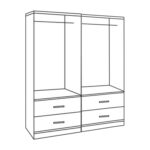 ΣΕΤ 2 ΤΜΧ ΝΤΟΥΛΑΠΑ 4ΦΥΛΛΗ ΜΕ 4 ΣΥΡΤΑΡΙΑ ZEBRANO 160X42X181 FB911349.01 - Image 2