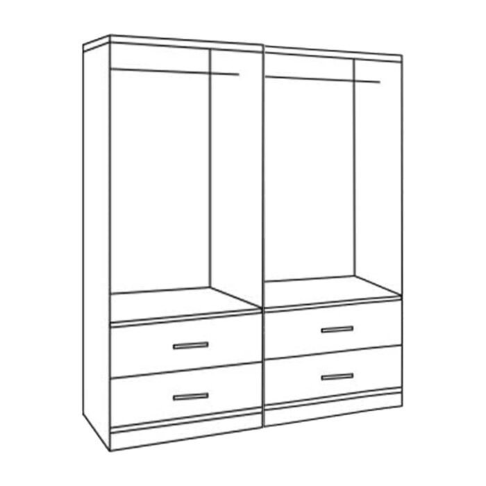 ΣΕΤ 2 ΤΜΧ ΝΤΟΥΛΑΠΑ 4ΦΥΛΛΗ ΜΕ 4 ΣΥΡΤΑΡΙΑ ZEBRANO 160X42X181 FB911349.01 - Image 2
