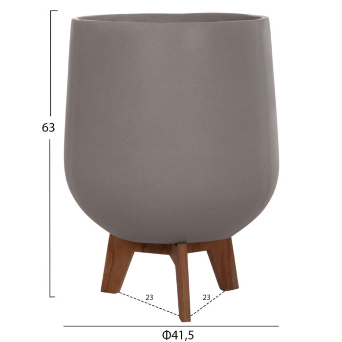 ΣΕΤ 3 ΓΛΑΣΤΡΕΣ ΜΕ TEAK ΒΑΣΕΙΣ FB94681.03 FIBER CEMENT--ΓΚΡΙ - Image 2