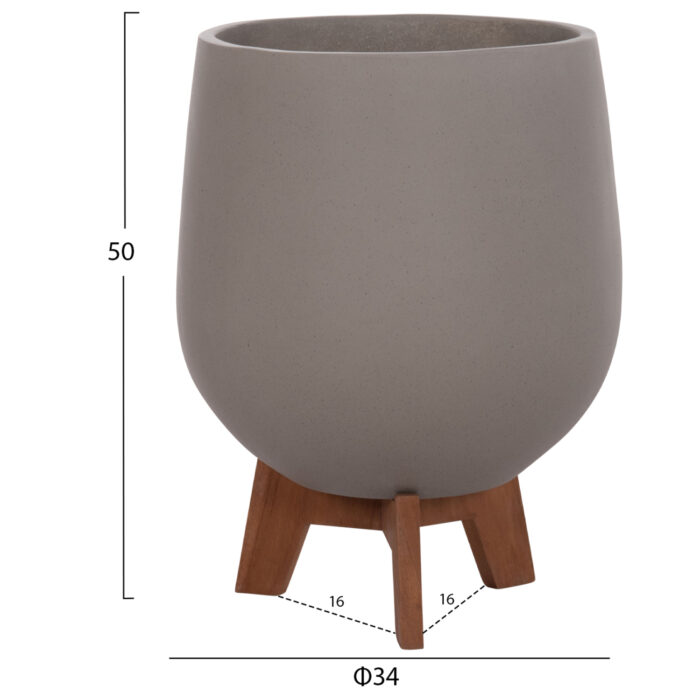 ΣΕΤ 3 ΓΛΑΣΤΡΕΣ ΜΕ TEAK ΒΑΣΕΙΣ FB94681.03 FIBER CEMENT--ΓΚΡΙ - Image 3