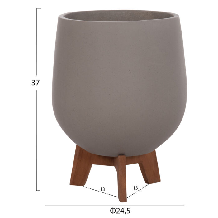 ΣΕΤ 3 ΓΛΑΣΤΡΕΣ ΜΕ TEAK ΒΑΣΕΙΣ FB94681.03 FIBER CEMENT--ΓΚΡΙ - Image 4